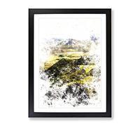 Portree In The Isle Of Skye Scotland Watercolour Modern Framed Wall Art Print, Ready to Hang Picture for Living Room Bedroom Home Office Décor, Black A3 (34 x 46 cm)