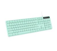 Portronics Ki-Pad 3 USB Wired Keyboard with Large Keycaps, Noise-Free Typing, Fn Multimedia Hotkeys, Full-size Layout with Num Pad, Ergonomic Design, 1.5m USB Cable, for Laptop, PC, Mac (Green)