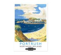 Portrush - Northern Ireland Print, British Railways Poster, Vintage UK Wall Art, Framed Retro Decor, Gift Idea, Archival Matte, A4 (Print Only) - 29.7x21cm