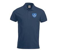 Portsmouth 1960s Retro Football Polo Embroidered Logo Navy