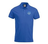 Portsmouth 1960s Retro Football Polo Embroidered Logo Royal