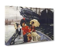 Portsmouth Dockyard By James Tissot Classic Painting Canvas Wall Art Print Ready to Hang, Framed Picture for Living Room Bedroom Home Office Décor, 20x14 Inch (50x35 cm)