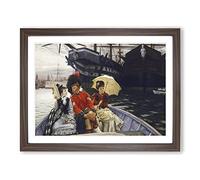 Portsmouth Dockyard By James Tissot Classic Painting Framed Wall Art Print, Ready to Hang Picture for Living Room Bedroom Home Office Décor, Walnut A2 (64 x 46 cm)