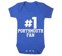 Portsmouth Hashtag #1 Number One Fan Baby Grow Vest Boy Girl Gift Short Sleeve Baby Grow Romper Age 3-6 Months Blu