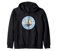 Portsmouth, New Hampshire, Vintage Sailboat Design Zip Hoodie