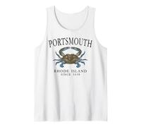 Portsmouth Rhode Island Crab Town Since 1638 Black Letters Tank Top