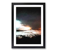 Portstewart in Northern Ireland in Abstract Framed Print | A2 Black Framed Wall Art | Ready to Hang | Abstract Fantasy Picture | Living Room Bedroom Lounge Office