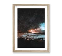 Portstewart In Northern Ireland Painting Modern Framed Print | A2 Oak Framed Wall Art | Ready to Hang | Modern Historical Picture | Living Room Bedroom Lounge Office