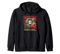 Portugal 2026 Glitch Art National Pride Digital Heritage Zip Hoodie