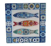 Portugal Ceramic Fridge Magnets Popular Monuments of Portugal Tourist Souvenir Gift Perfect Home Kitchen Decorations Fridge Magnets from Portugal (Porto 3 Sardine Tiles (Ceramic))