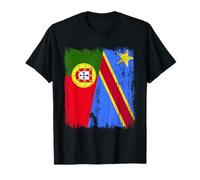 Portugal Congo Half Flag Portuguese Congolese Pride Jersey T-Shirt