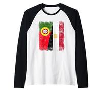 Portugal Egypt Half Flag Portuguese Egyptian Heritage Raglan Baseball Tee