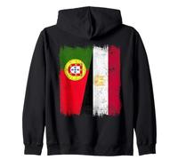 Portugal Egypt Half Flag Portuguese Egyptian Heritage Zip Hoodie