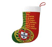 Portugal flag and anthem Christmas Stocking 17.7", Festive Hanging Sock for Fireplace Mantel, Holiday Decorations