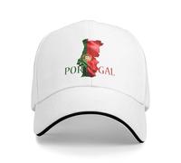 Portugal Flag Baseball Cap Adjustable Print Vintage Hat Polyeste Baseball Cap for Men Women Trucker Capsoutdoor Golf Tennis Peak Hat Sport Hats White
