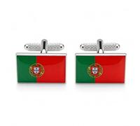 Portugal Flag Cufflinks - Onyx Art CK152 Mens Wedding Novelty Gift Cuff Links In Premier Life Packaging