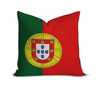 Portugal Flag Farmhouse Decorative Throw Pillow Case 18 x 18 Inch, Vintage Retro Rustic Flag Cushion Cover Case, Patriotic Square Pillow Case Cotton Linen Cushion Case for Mom Dad Friends Gift