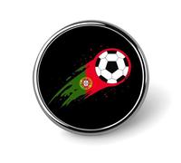 Portugal Flag Football Round Brooches Colorful Fashion Button Pins Badge for Backpacks Shirts Scarf