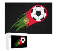 Portugal Flag Football Wooden Jigsaw Puzzles for Adults Challenge Intelligent Puzzle Letter on Back Picture Home Decor