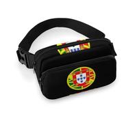 Portugal Flag Hiking Waist Packs Fanny Pack Adjustable Strap Waist Bag for Walking Running Travel