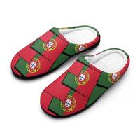 Portugal Flag Or Banner Cotton Slipper Cozy Plush Slippers Indoor House Closed Toe Shoes Anti-Skid Comfortable 11-12（42-43）