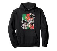 Portugal Flag Palm Trees Pullover Hoodie