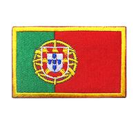 Portugal Flag patch Embroidered Iron On Sew On Patch - Emblem Tactical Military Morale Funny Patches Badges Appliques with Fastener Hook and Loop Backing