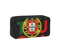 Portugal Flag Print Large Pencil Case Big Capacity Pen Case Durable Pencil Box Stationery Bag for Travel Makeup
