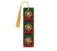 Portugal Flag Print Reading Page Markers Wooden Bookmarks, 5pcs Wood Bookmarks with Tassels, Gifts for Men Women