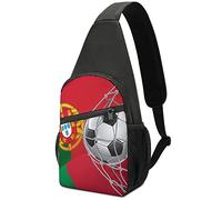 Portugal Flag Soccer Goa Crossbody Backpack Shoulder Bag Lightweight One Strap Sling Bag Travel Hiking Daypack