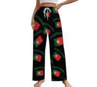 Portugal Flag Women's Pajama Lounge Pants Sleep Bottoms with Pockets Pj Sleepwear 5XL