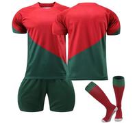 Portugal Football Kit for Kids,Football Training Set T-shirts Shorts and Socks,2024 Portugal Outdoor Sportswear Soccer Tracksuit for Boy and Adult