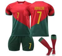 Portugal Football Kit for Kids,No.7 Football Training Set T-Shirts Shorts and Socks,2024 Portugal Outdoor Sportswear Soccer Tracksuit for Boys and Adult
