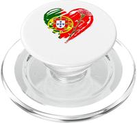 Portugal Freedom Day Carnation Revolution Flag Heart Graphic PopSockets PopGrip for MagSafe