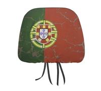 Portugal Glorious Flag Funny Car Headrest Covers Head Rest Protector for Auto Front Seat Universal Interior Accessories 2 PCS