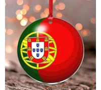 Portugal Hanging Ornaments City Flag Souvenir International Round Ornament Keepsake World Countries Flag International Festival Acrylic Christmas Bauble Gifts for Anniversary Birthday Mother's Day