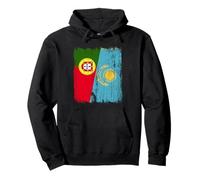 Portugal Kazakhstan Half Flag Portuguese Kazakh Jersey Pullover Hoodie