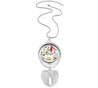 Portugal Landscap Animals National Flag Pendant Angel Wings Rotating Necklace Jewelry