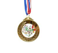 Portugal Love Heart Landscap National Flag Gold Award Winner Medal First Place Ribbon
