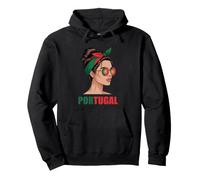 Portugal Messy Bun Girl Portuguese Roots Pullover Hoodie