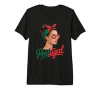 Portugal Messy Bun Girl Pride Portuguese Roots Premium T-Shirt
