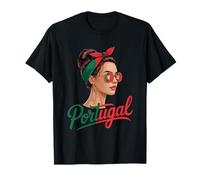 Portugal Messy Bun Girl Pride Portuguese Roots T-Shirt