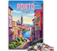 Portugal Porto Jigsaw Puzzles for Adults 1000 Piece, Family Activity with Matching Poster And Trivia Sheet for Age 14+ 2000pcs (70x100cm)