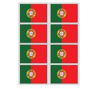 Portugal Portuguese National Flag Rectangular Matt Paper Stickers A4 Sheet of 8 (Each Sticker is 99mm x 68mm) (Rectangular)