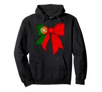 Portugal Portuguese Pride Flag Girl Coquette Bow Ribbon Pullover Hoodie
