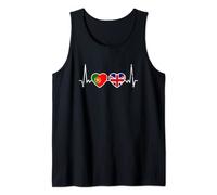 Portugal UK Heartbeat Flag British Portuguese Heritage Tank Top