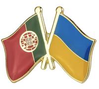 Portugal & Ukraine Ukrainian Friendship National Flag Metal Enamel Pin Badge