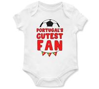 Portugals Cutest Fan Babygrow Portugese Baby Boy Girl Football Tournament Portugal Babies Vest, 3-6 Months, White