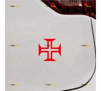 Portuguese Air Force Roundel POAF Sticker Decal Vinyl - 3 Pack Red 5.1cm 7.6cm 10.2cm - for Car Boat Laptop Cup No Background Die-Cut