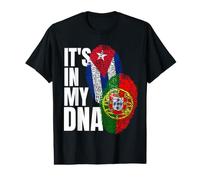 Portuguese and Cuban Mix DNA Flag Heritage Value Graphic T-Shirt